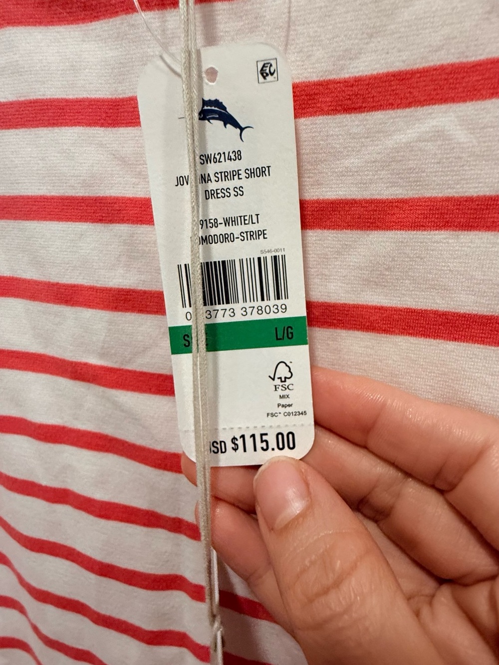 Tommy Bahama Red and White Striped Short Sleeve Tee - Picture 8 of 14